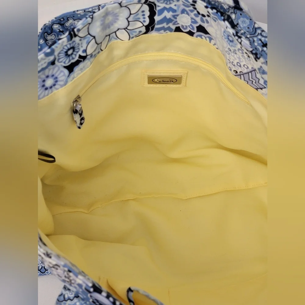 Talbots Paisley Blue and White Tote - Picture 4 of 8